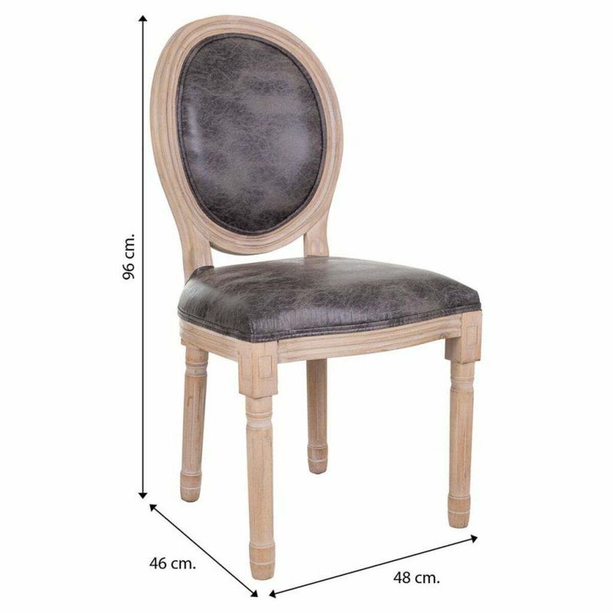 Matsalsstol Alexandra House Living Grå 100 % polyester 46 x 96 x 48 cm - 8