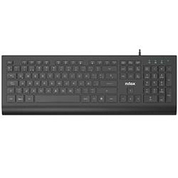 Tangentbord Nilox NXKBE000014 Svart Qwerty Spanska