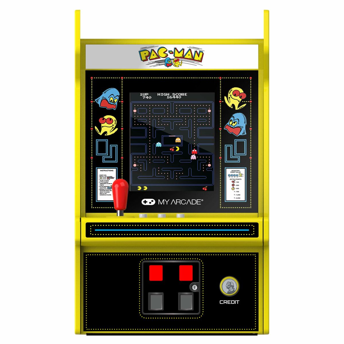 Bärbar spelkonsol My Arcade Micro Player PRO - Pac-Man Retro Games Gul - 3