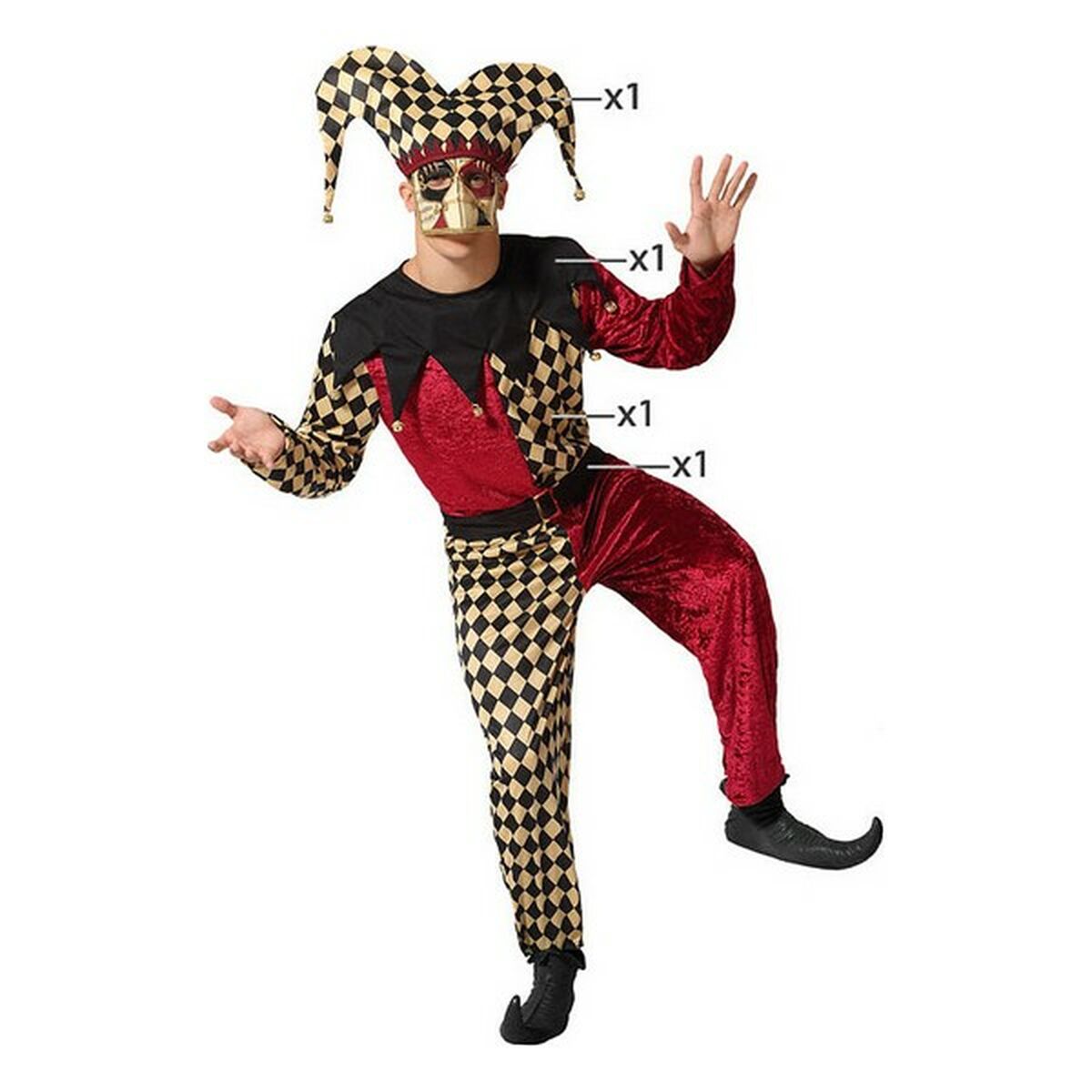 Maskeraddräkt vuxna Harlekinfigur (4 pcs) - 5