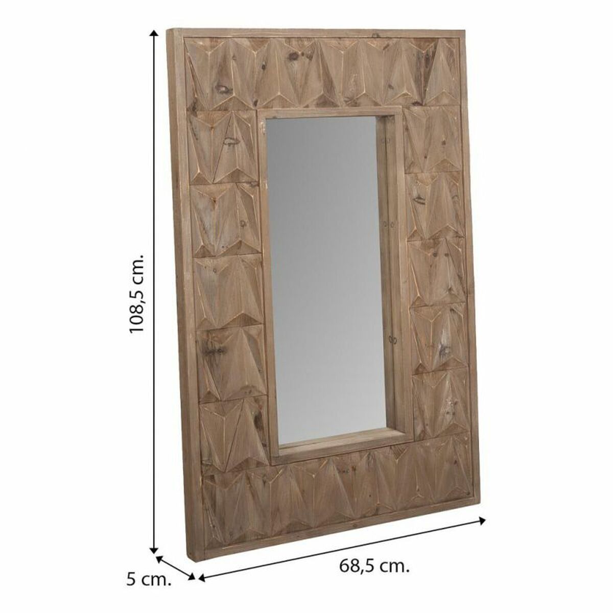 Väggspegel Alexandra House Living Vit 10 x 114 x 73 cm Rektangulär - 6