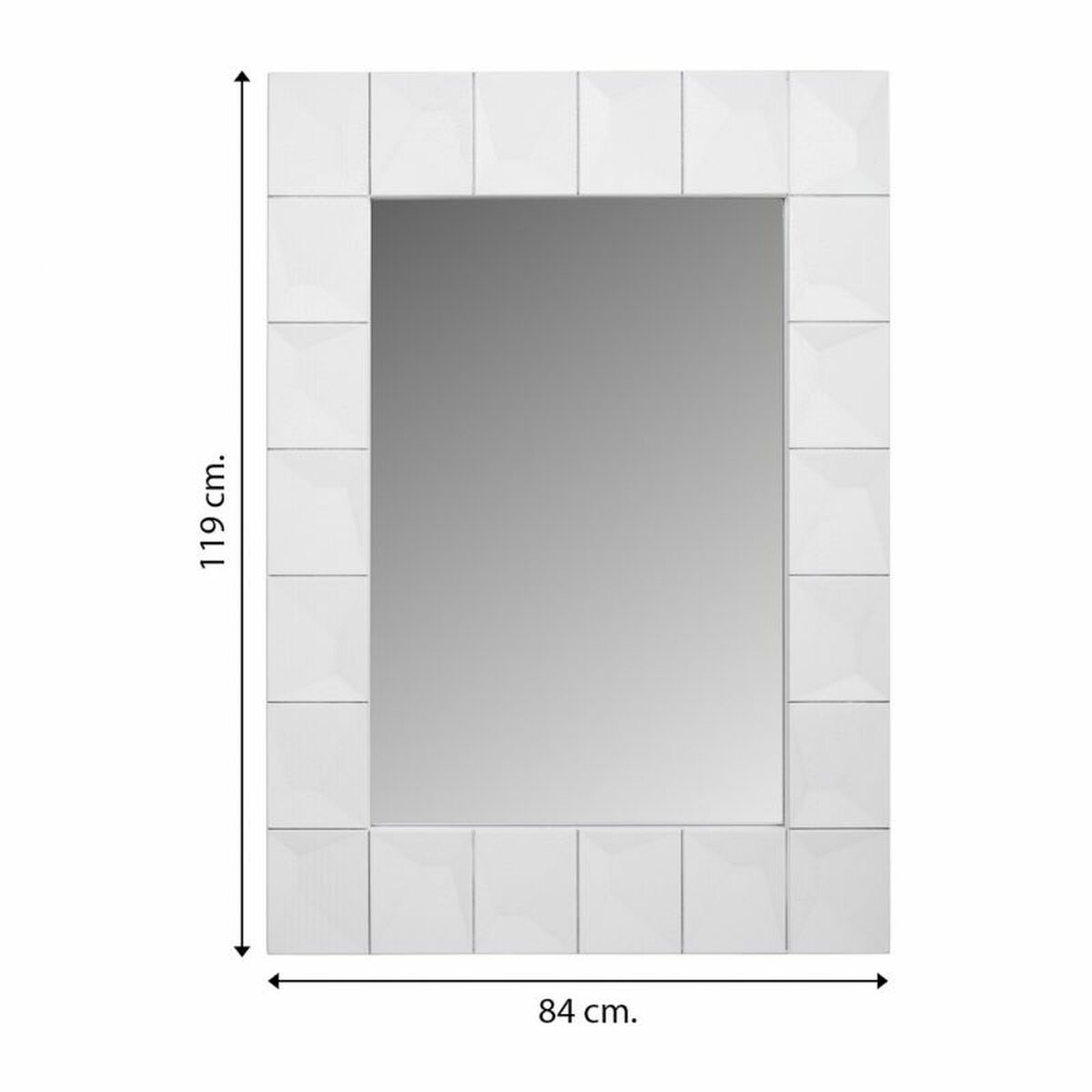 Väggspegel Alexandra House Living Vit 4 x 119 x 84 cm Rektangulär - 4
