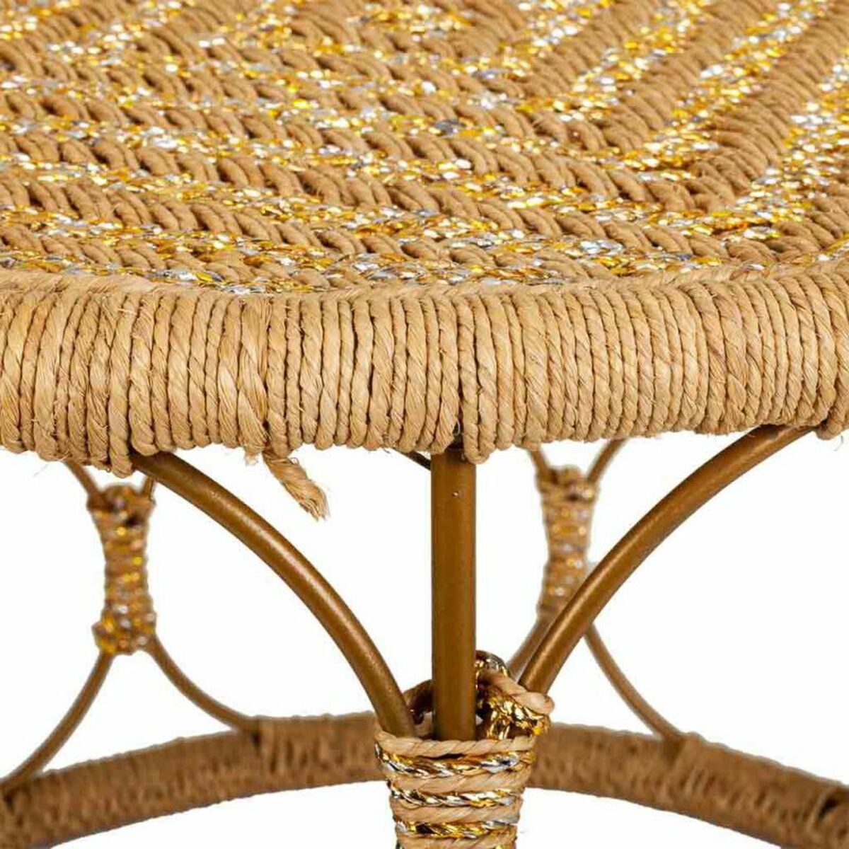 Soffbord Alexandra House Living Brun Snöre Järn 60 x 40 x 60 cm - 4