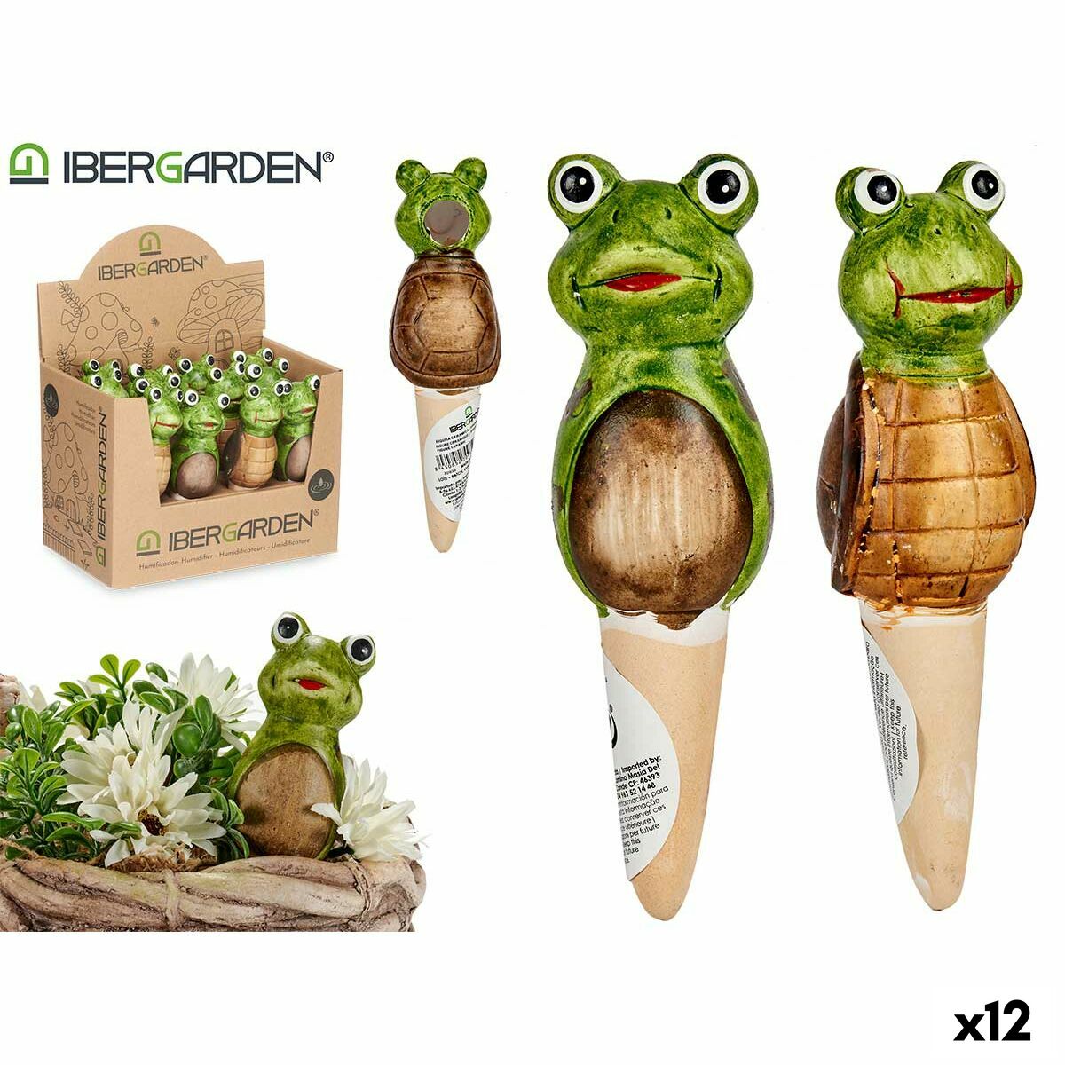 Dekorativ Trädgårdsfigur Ibergarden Brun Grön Keramik 4,5 x 16,5 x 4,5 cm (12 antal)