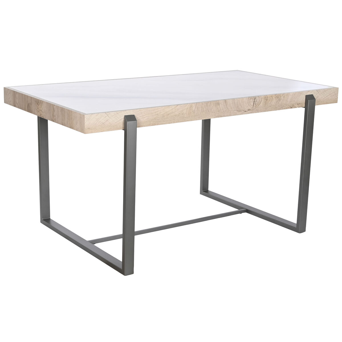Matsalsbord Home ESPRIT Vit Grå Naturell Metall 150 x 85 x 75 cm