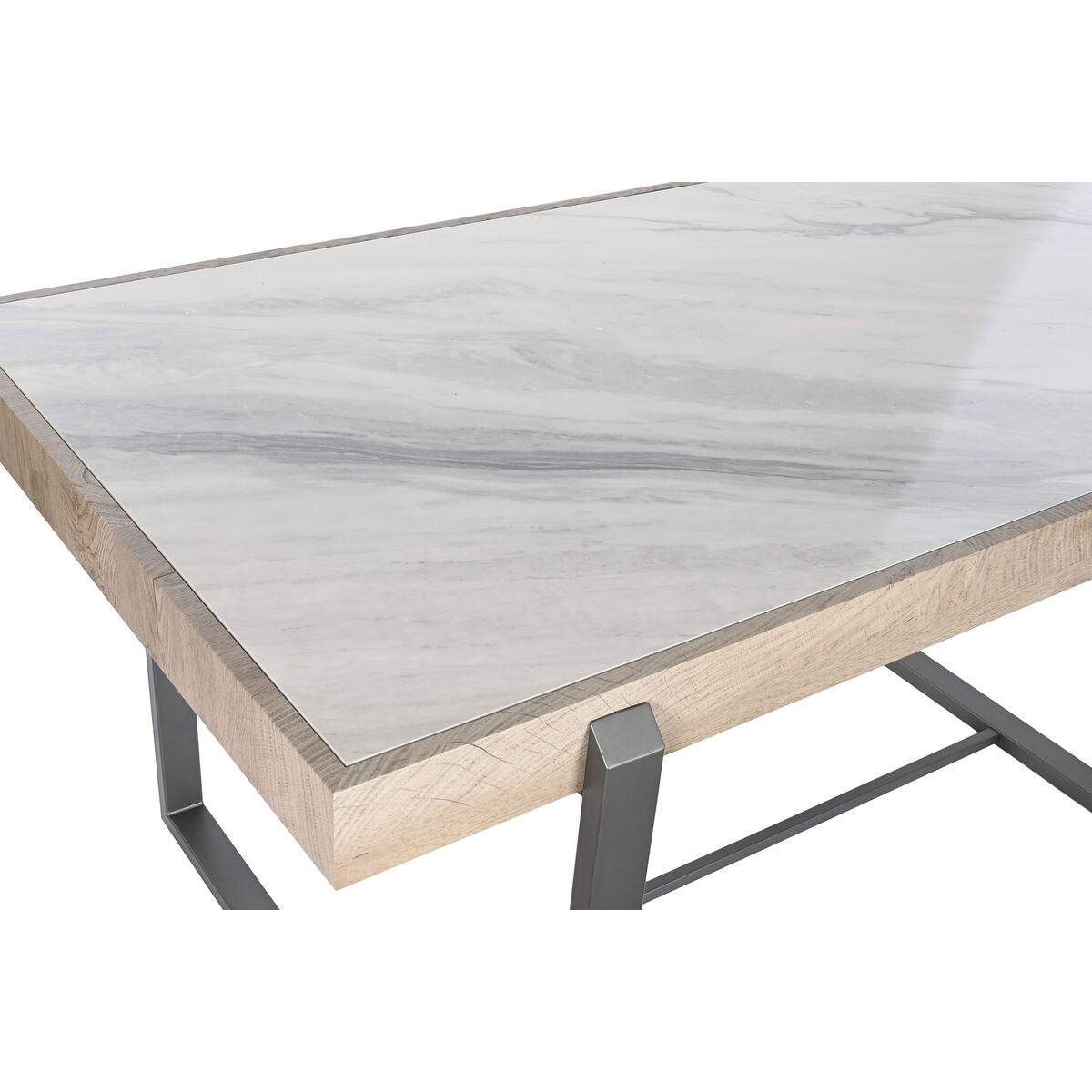 Matsalsbord Home ESPRIT Vit Grå Naturell Metall 150 x 85 x 75 cm - 7