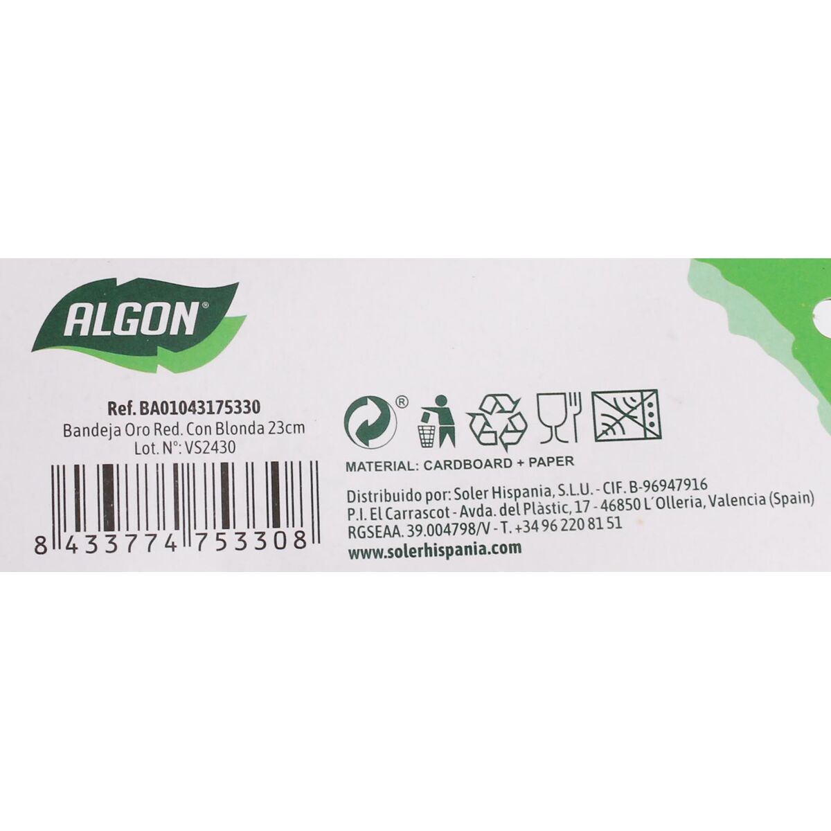Snacksbricka Algon Gyllene Rund 23 x 23 x 1,5 cm (48 antal) - 7