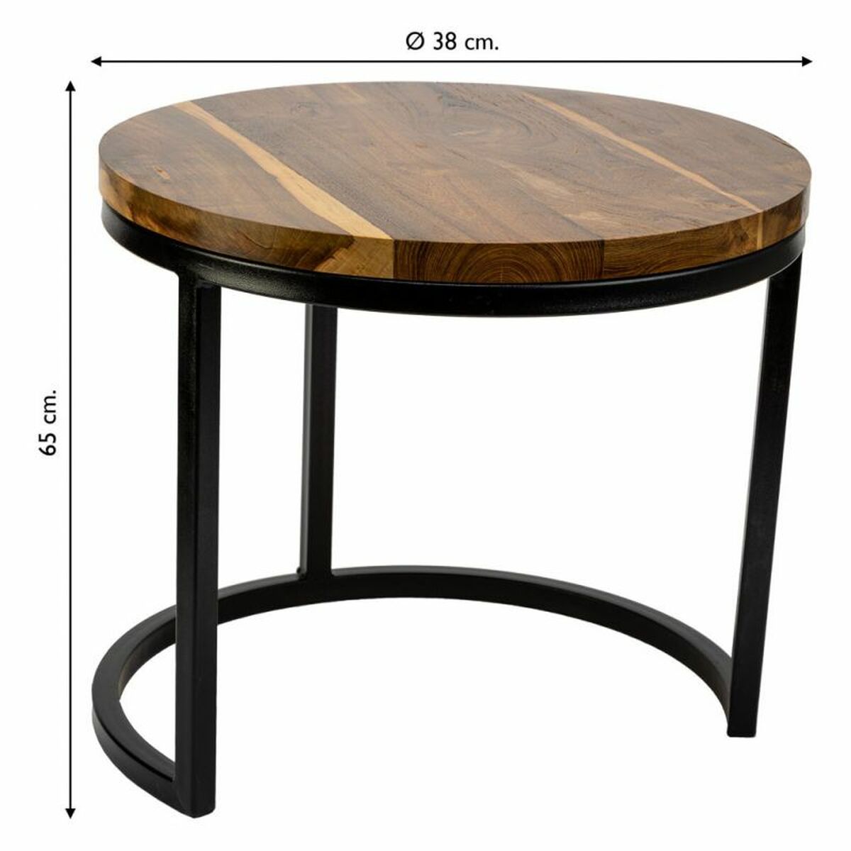Soffbord Alexandra House Living Brun Järn Mangoträ 38 x 65 x 38 cm - 5