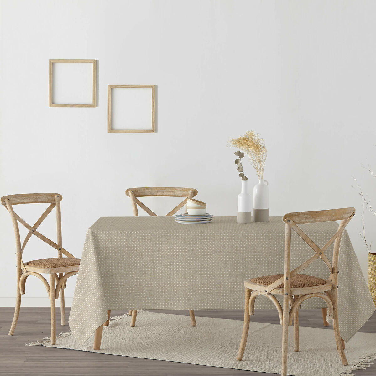 Fläckresistent bordsduk Belum Plumeti Vit 180 x 200 cm XL - 3