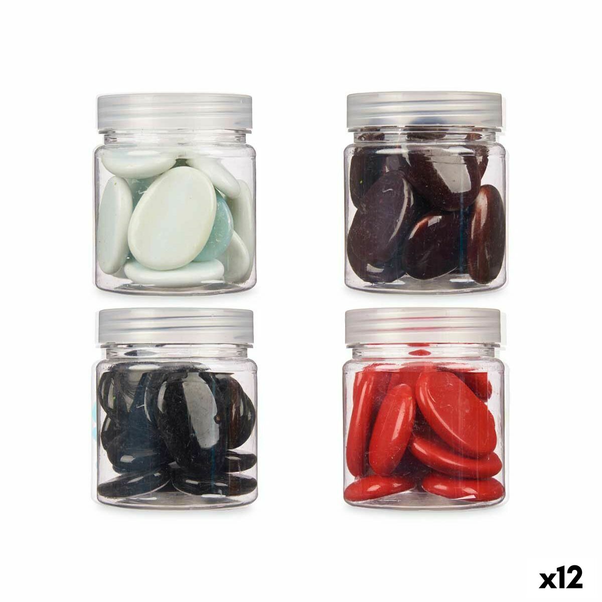 Dekorativa stenar Gift Decor Vit Brun Svart Röd 280 g (12 antal)