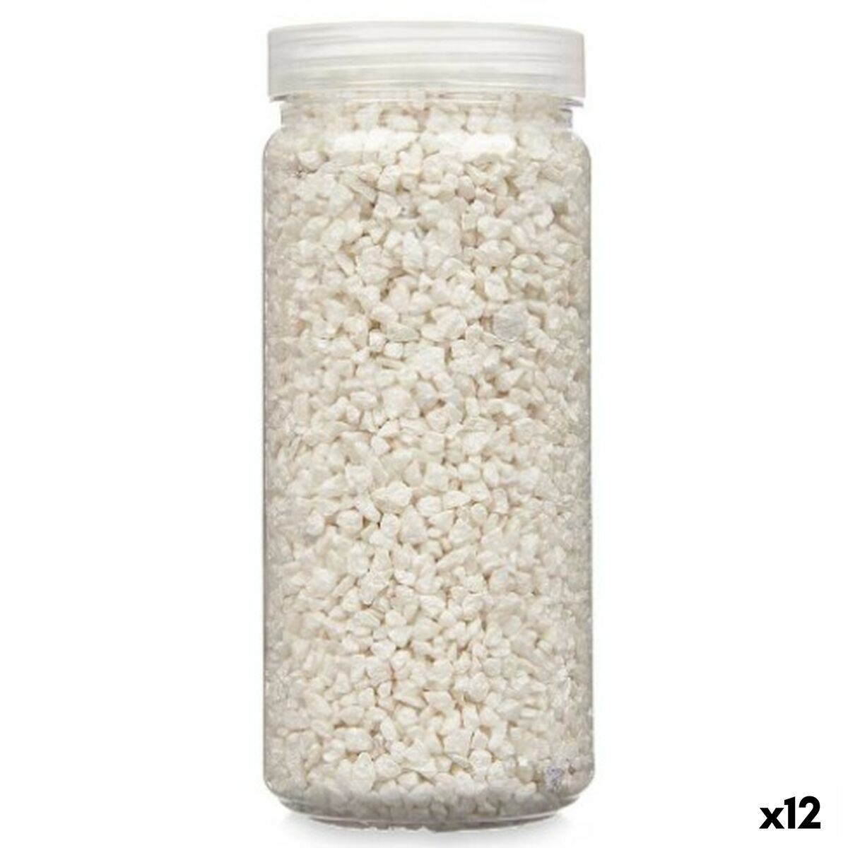 Dekorativa stenar Gift Decor Vit 2 - 5 mm 700 g 6,5 x 15,5 x 6,5 cm 6,2 x 15,3 x 6,2 cm 6,5 x 15,8 x 6,5 cm (12 antal)
