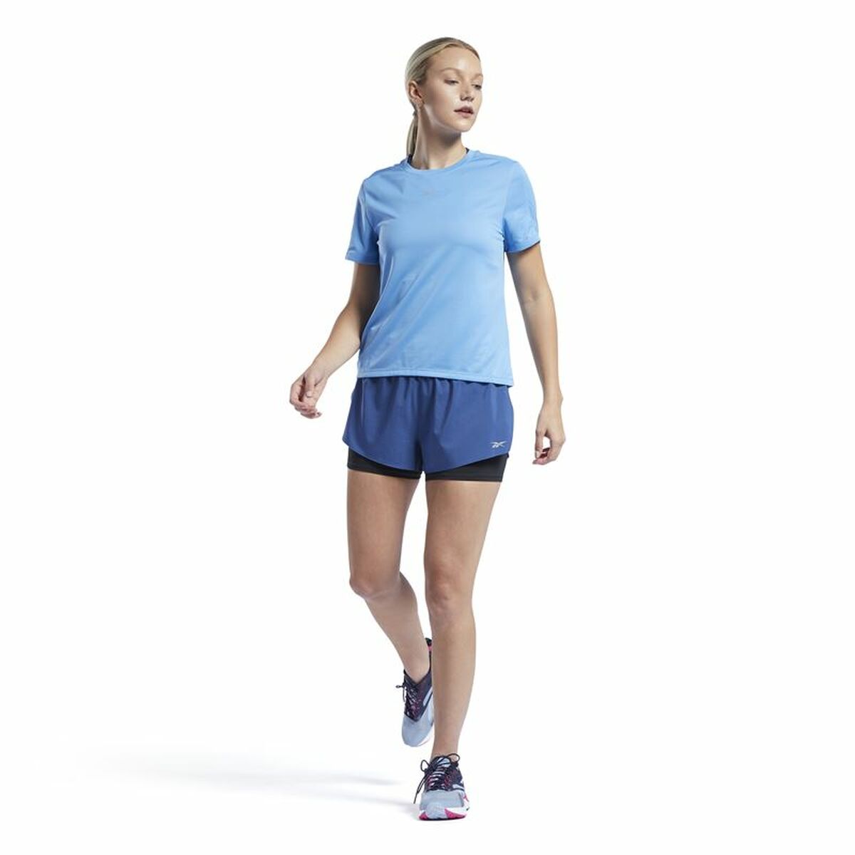 T-shirt med kortärm Dam Reebok Speedwick Ljusblå - 4