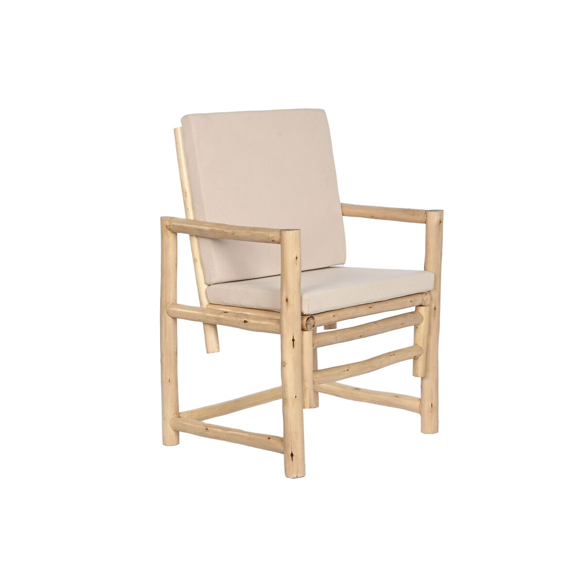 Fåtölj Home ESPRIT Vit Beige Naturell Bomull 61 x 50 x 90 cm - 9