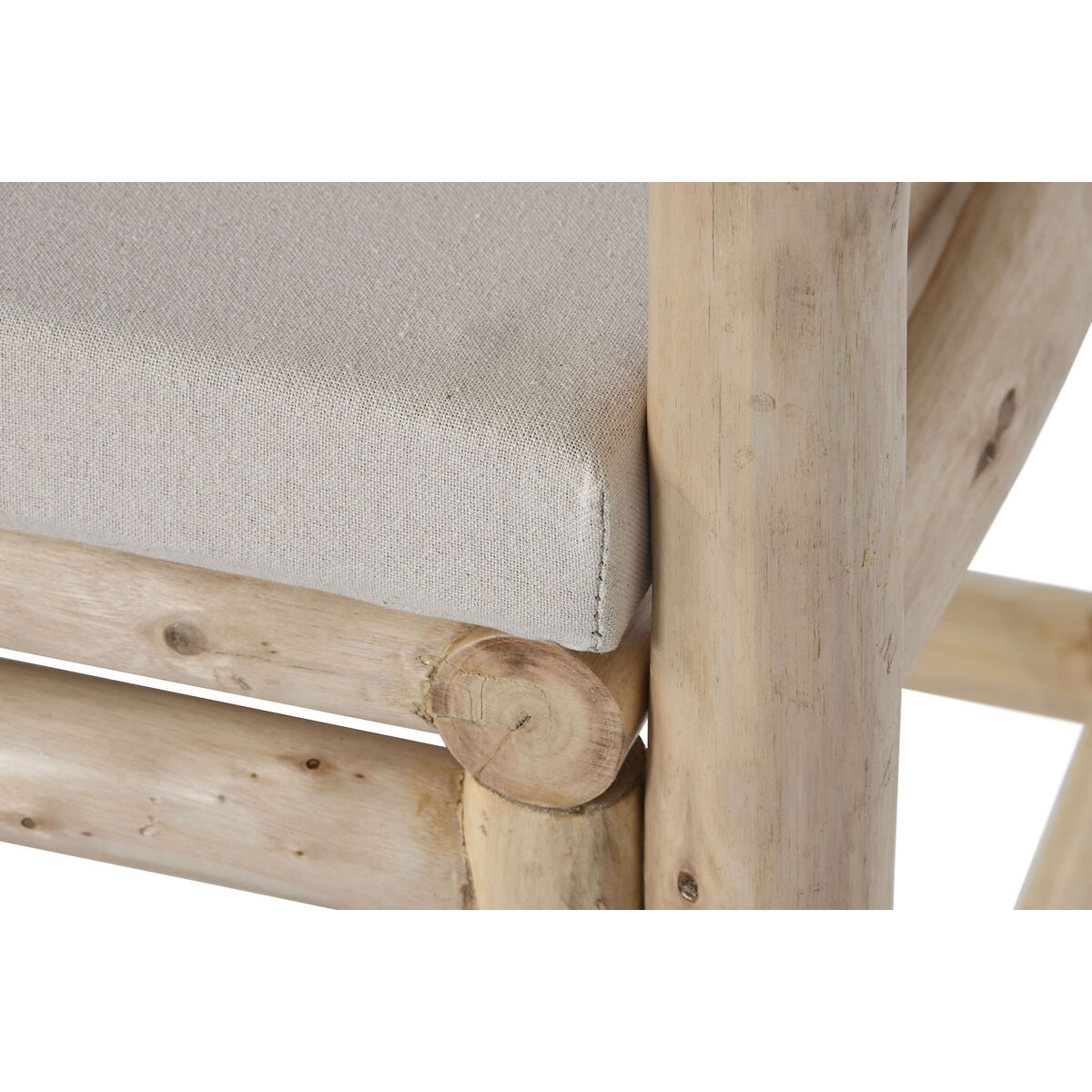 Fåtölj Home ESPRIT Vit Beige Naturell Bomull 61 x 50 x 90 cm - 6