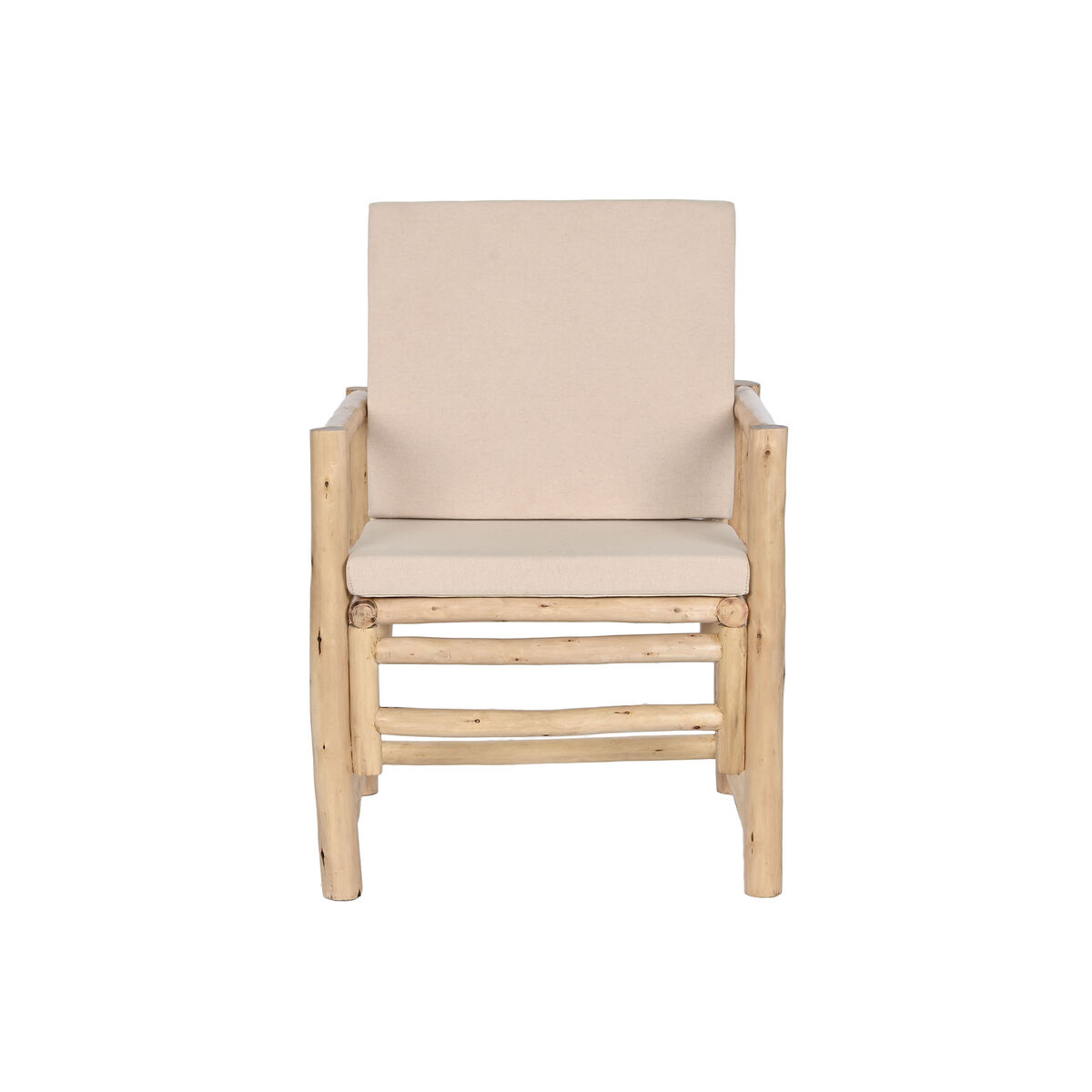 Fåtölj Home ESPRIT Vit Beige Naturell Bomull 61 x 50 x 90 cm - 4