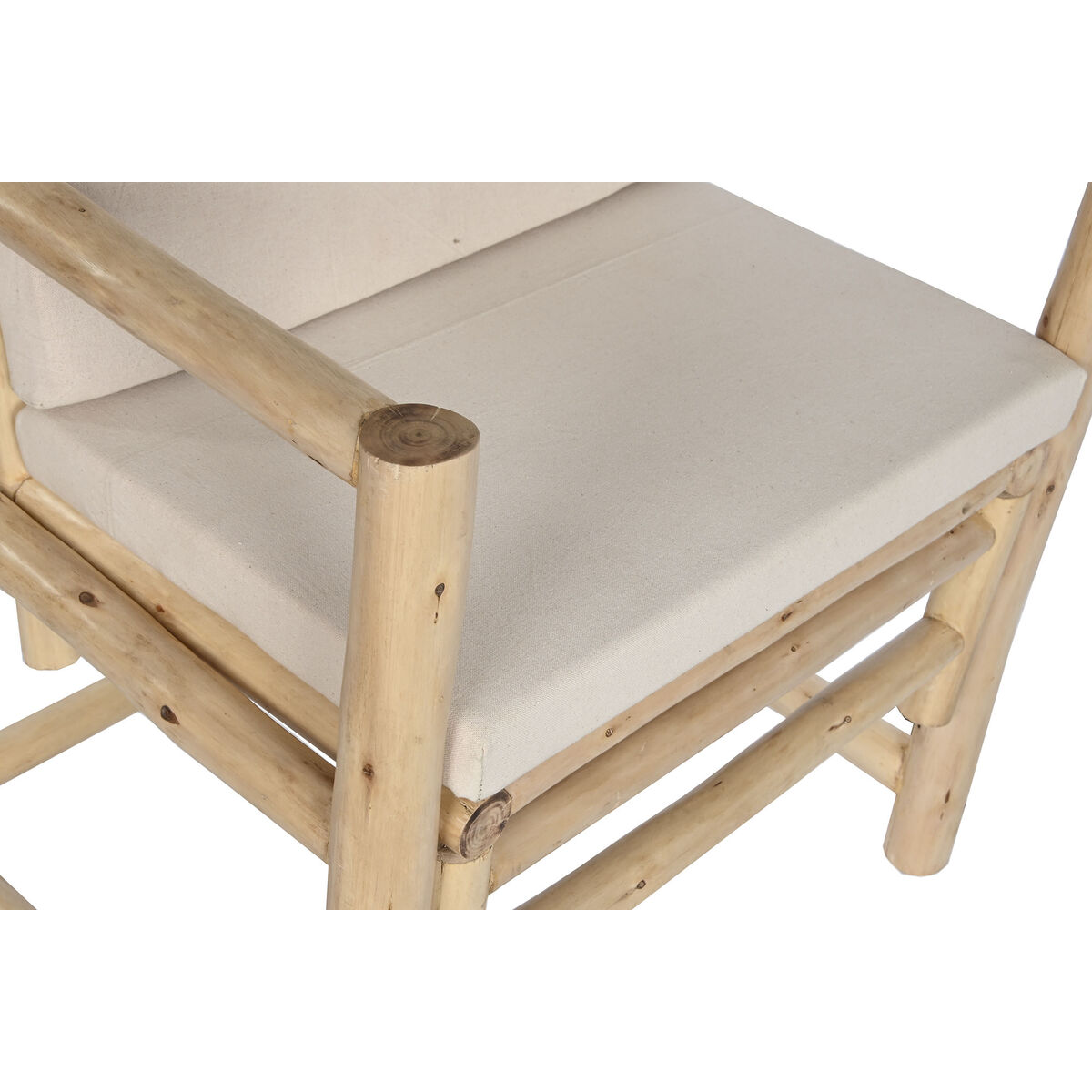 Fåtölj Home ESPRIT Vit Beige Naturell Bomull 61 x 50 x 90 cm - 10