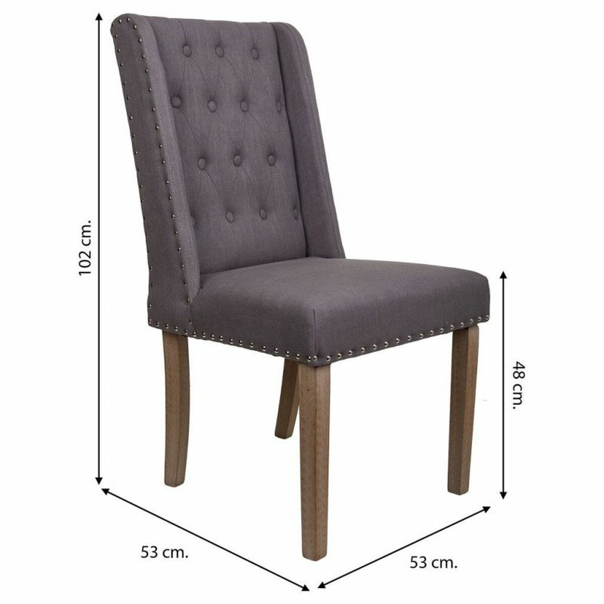 Matsalsstol Alexandra House Living Grå 53 x 102 x 53 cm - 5