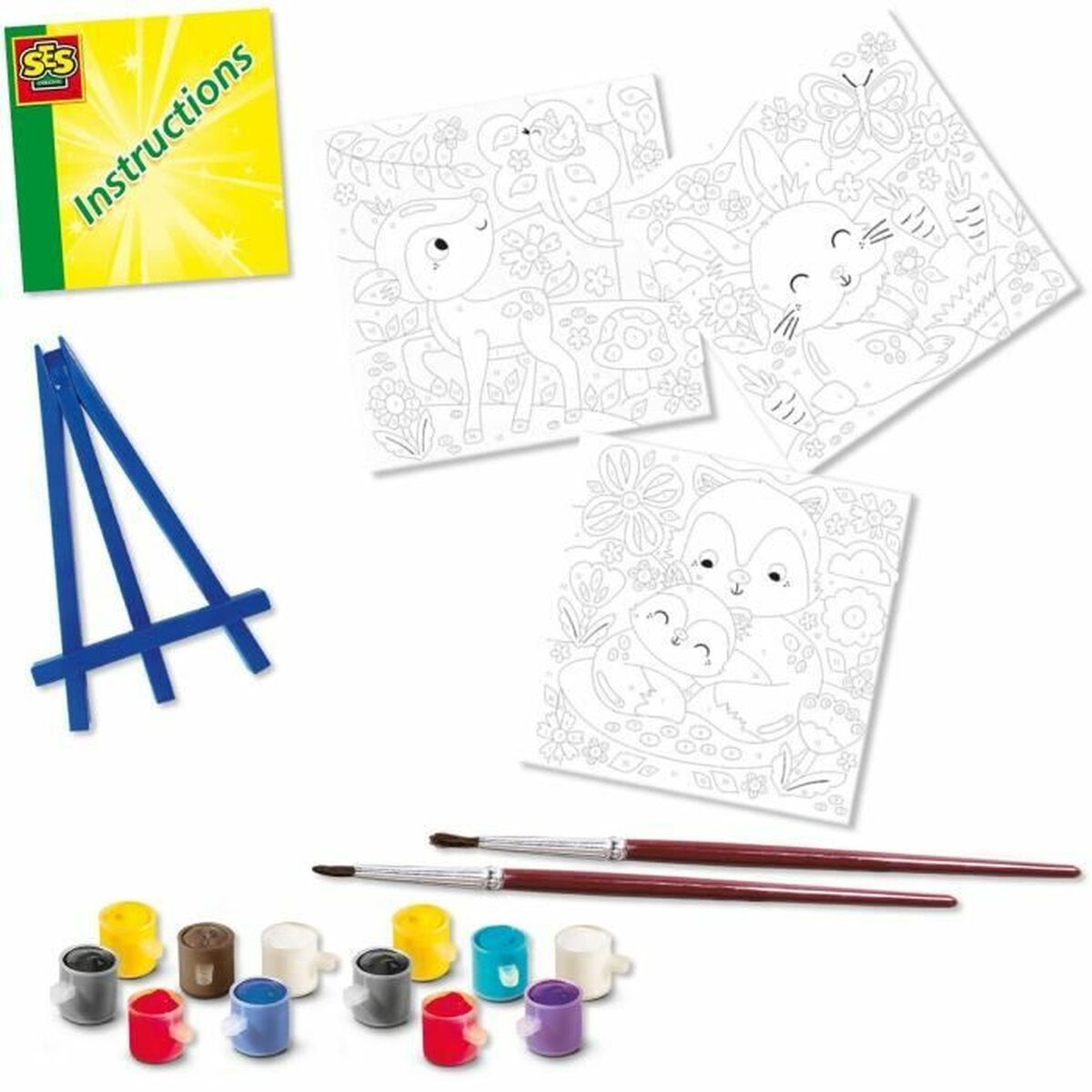 Ritningsset SES Creative Painting by number on canvas (3 Delar) - 4