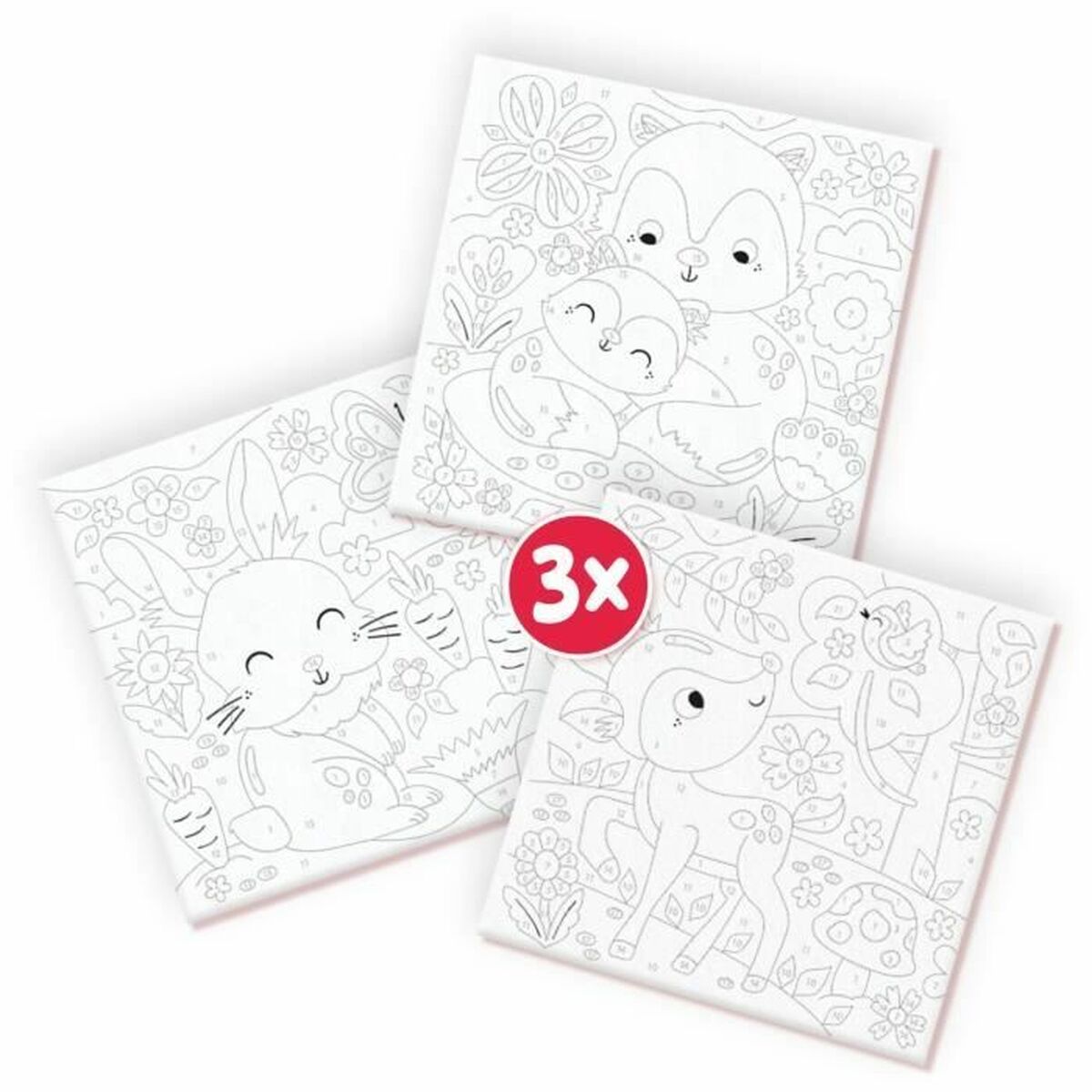 Ritningsset SES Creative Painting by number on canvas (3 Delar) - 2
