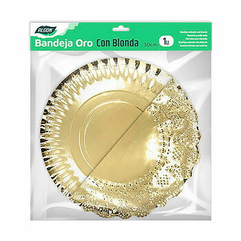 Snacksbricka Algon Gyllene Rund 30 x 30 x 1,5 cm (48 antal)