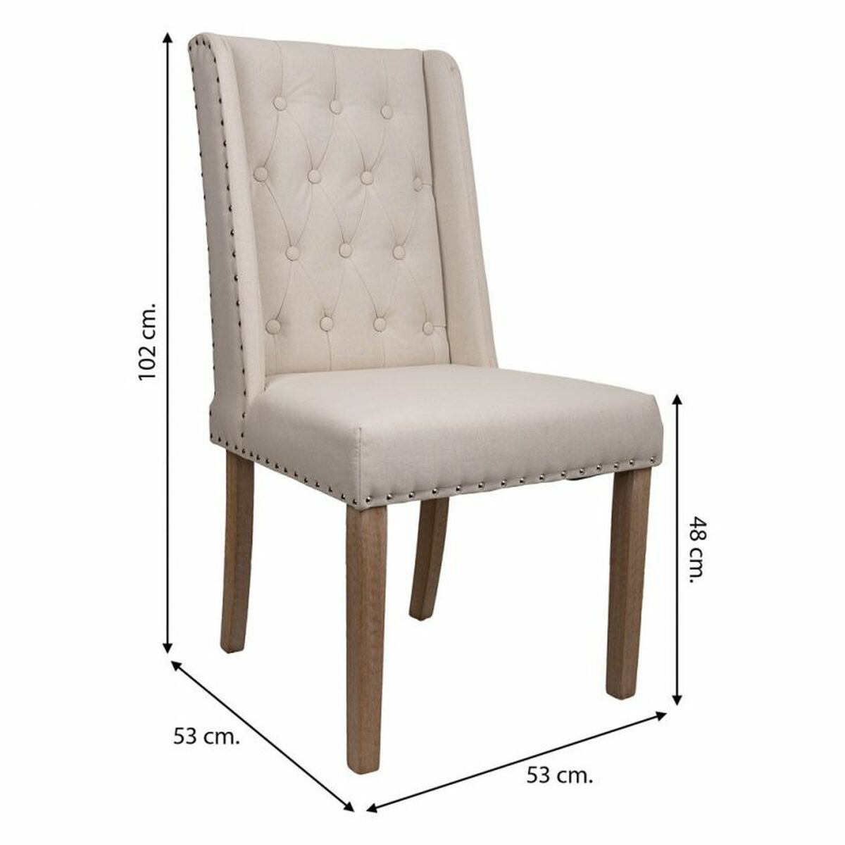 Matsalsstol Alexandra House Living Kräm 53 x 102 x 53 cm - 5
