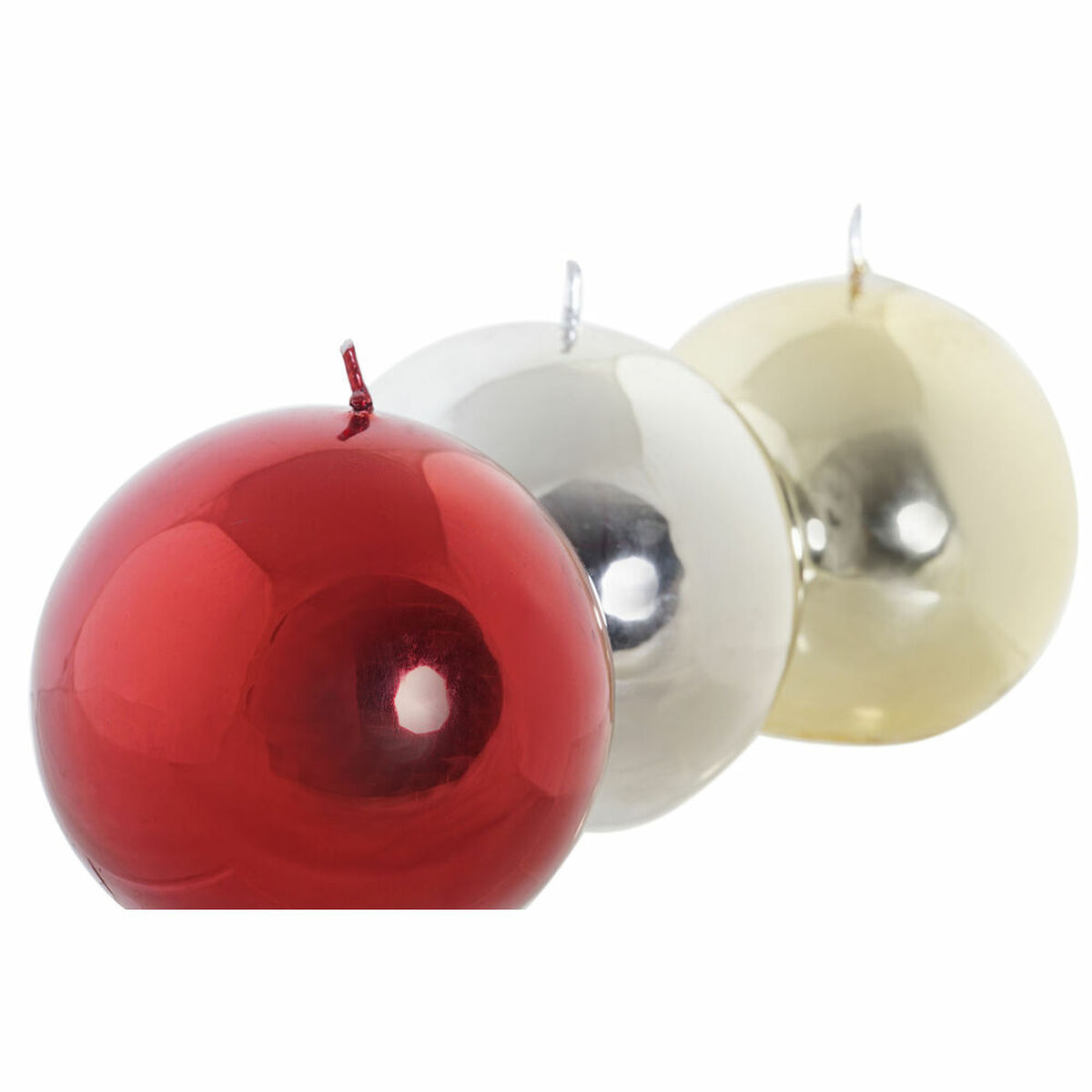 Ljus DKD Home Decor Jul (9 x 9 x 9 cm) (3 antal) - 3