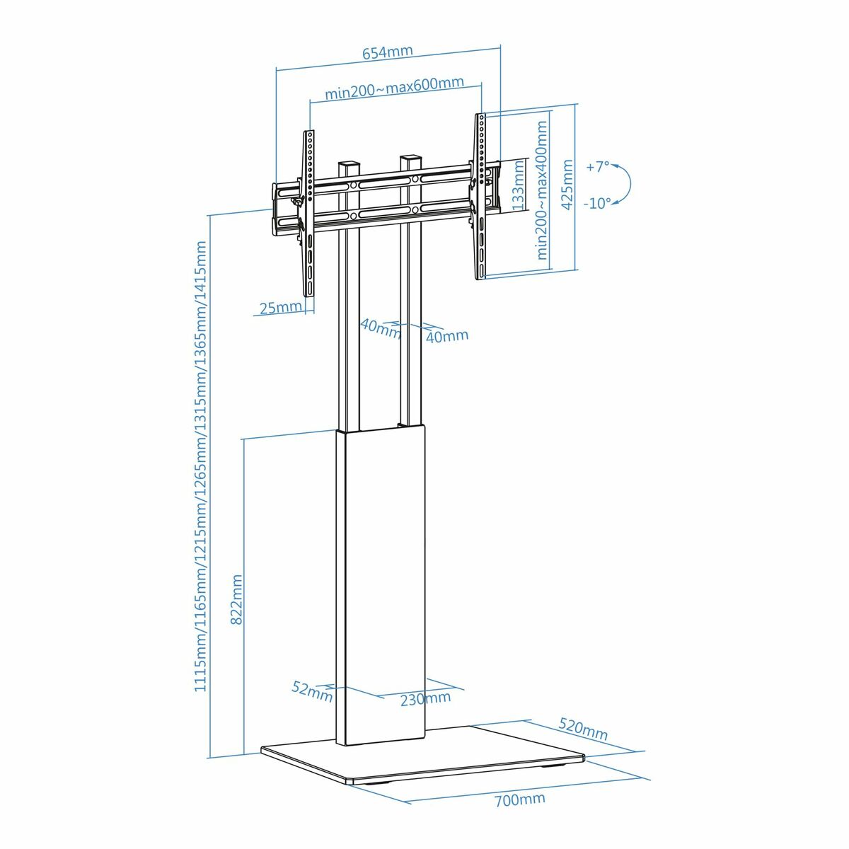 TV-fäste TooQ FS2288M-B 32"-85" 40 kg - 2