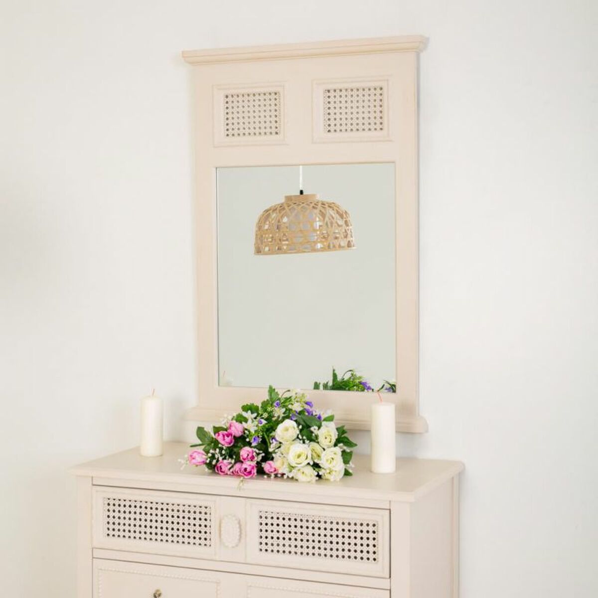Väggspegel Alexandra House Living Grå Rosa 90 x 4 x 60 cm Rektangulär - 3