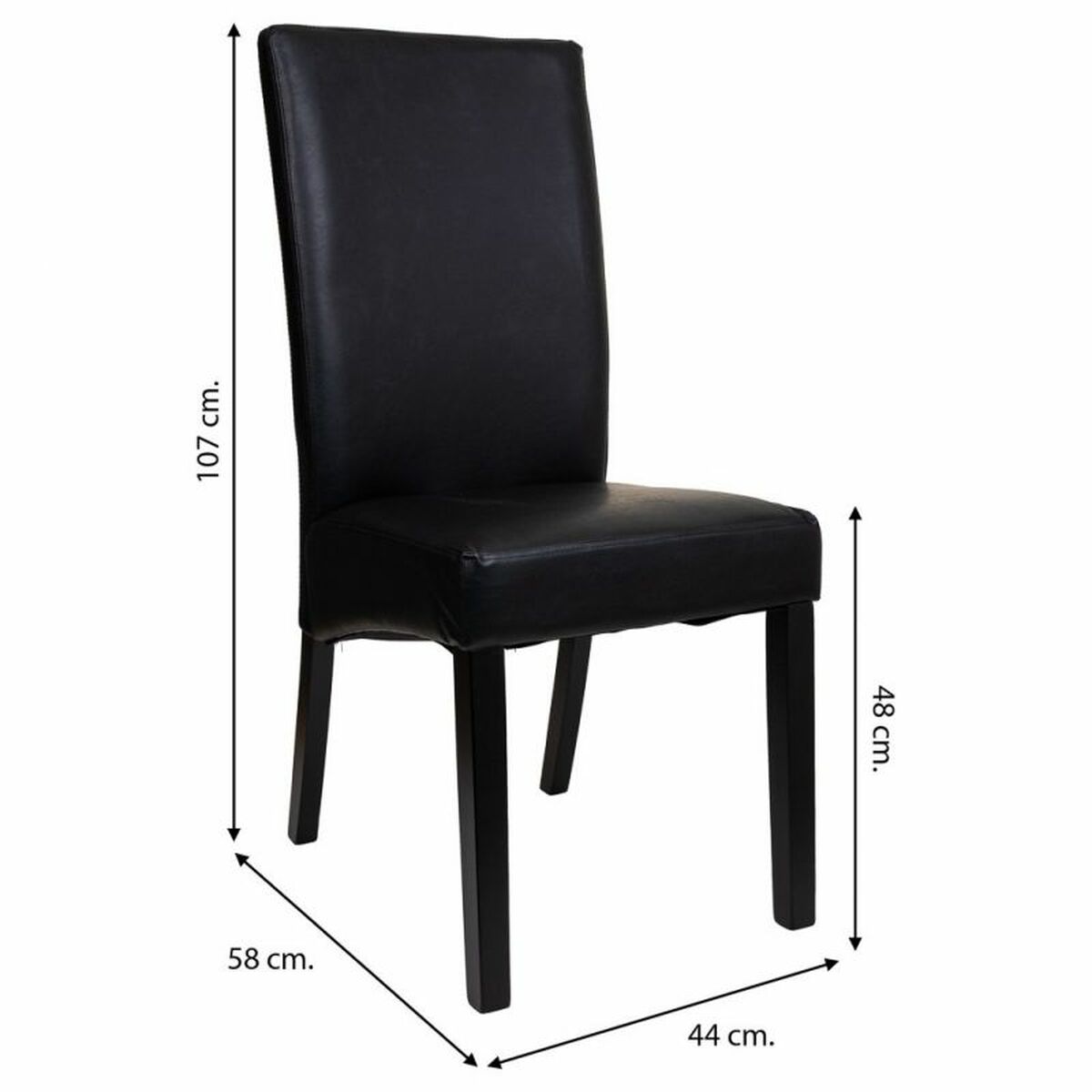 Matsalsstol Alexandra House Living Svart 48 x 102 x 49 cm - 5