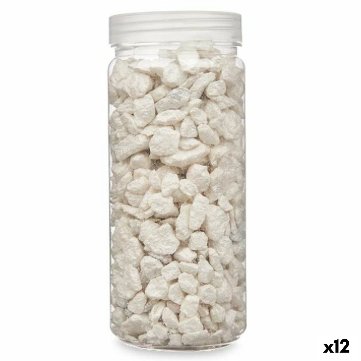 Dekorativa stenar Gift Decor Vit 10 - 20 mm 700 g 6,2 x 15,3 x 6,2 cm 6,5 x 15,8 x 6,5 cm (12 antal)