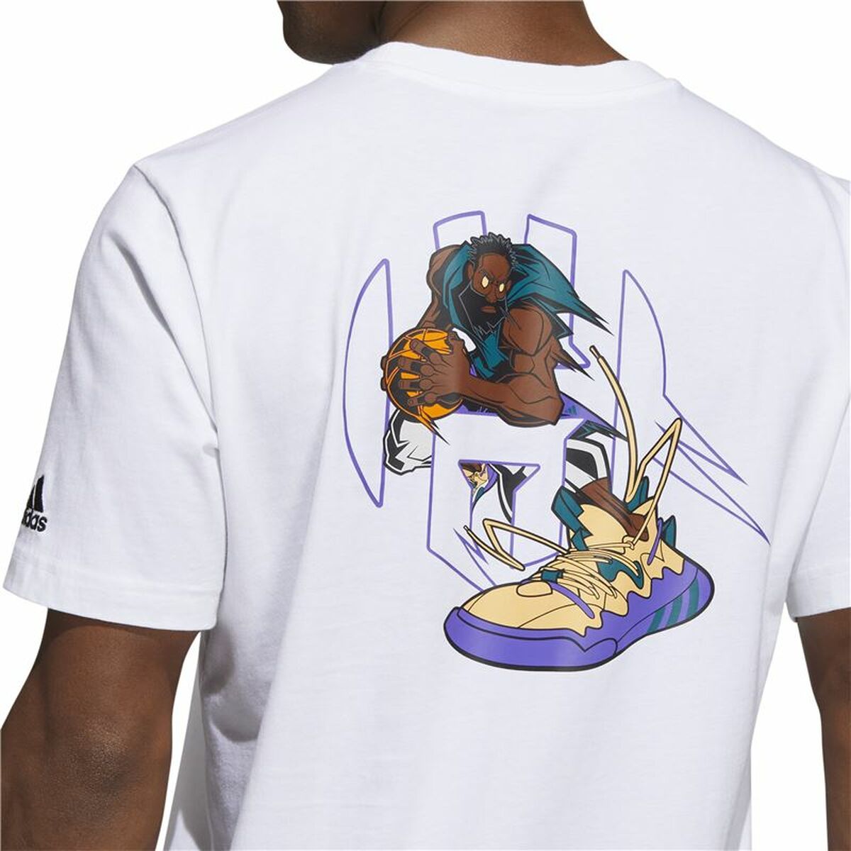 T-shirt med kortärm Herr Adidas Avatar James Harden Graphic Vit - 5
