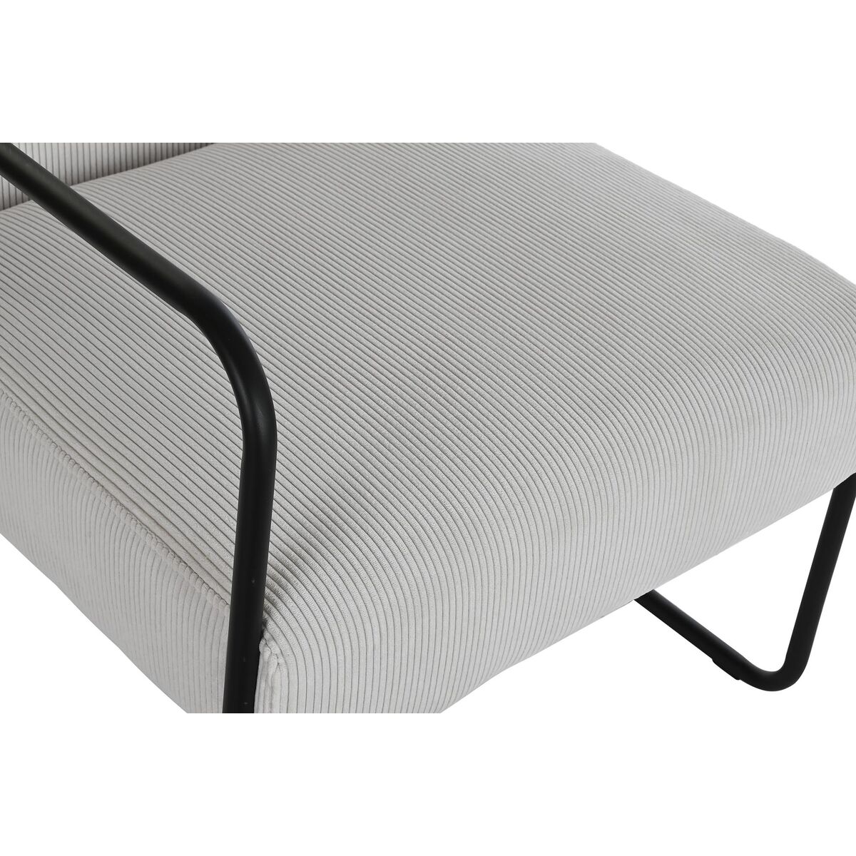 Fåtölj DKD Home Decor Svart Polyester Vit Järn (64 x 74 x 79 cm) - 5
