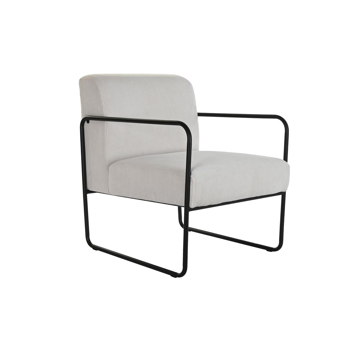 Fåtölj DKD Home Decor Svart Polyester Vit Järn (64 x 74 x 79 cm) - 3
