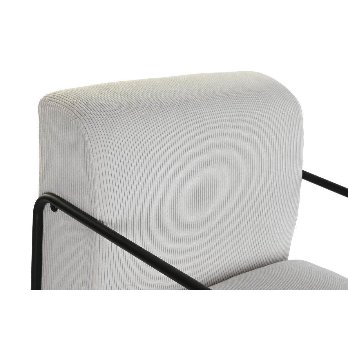Fåtölj DKD Home Decor Svart Polyester Vit Järn (64 x 74 x 79 cm) - 6