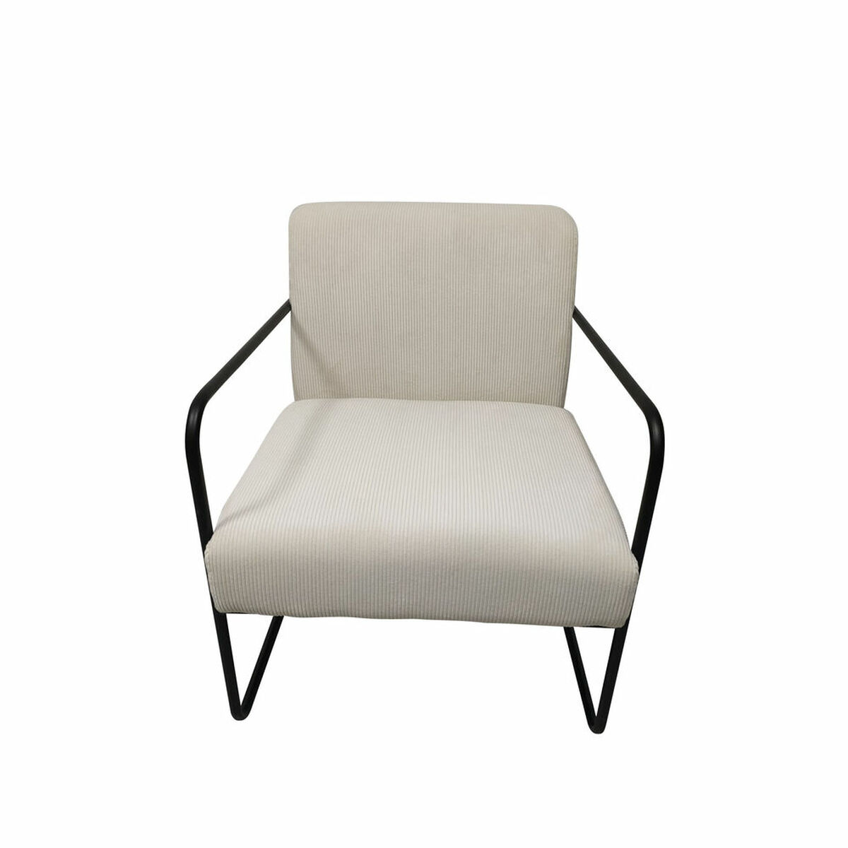 Fåtölj DKD Home Decor Svart Polyester Vit Järn (64 x 74 x 79 cm) - 2