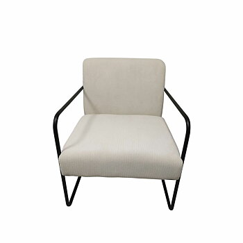 Fåtölj DKD Home Decor Svart Polyester Vit Järn (64 x 74 x 79 cm)