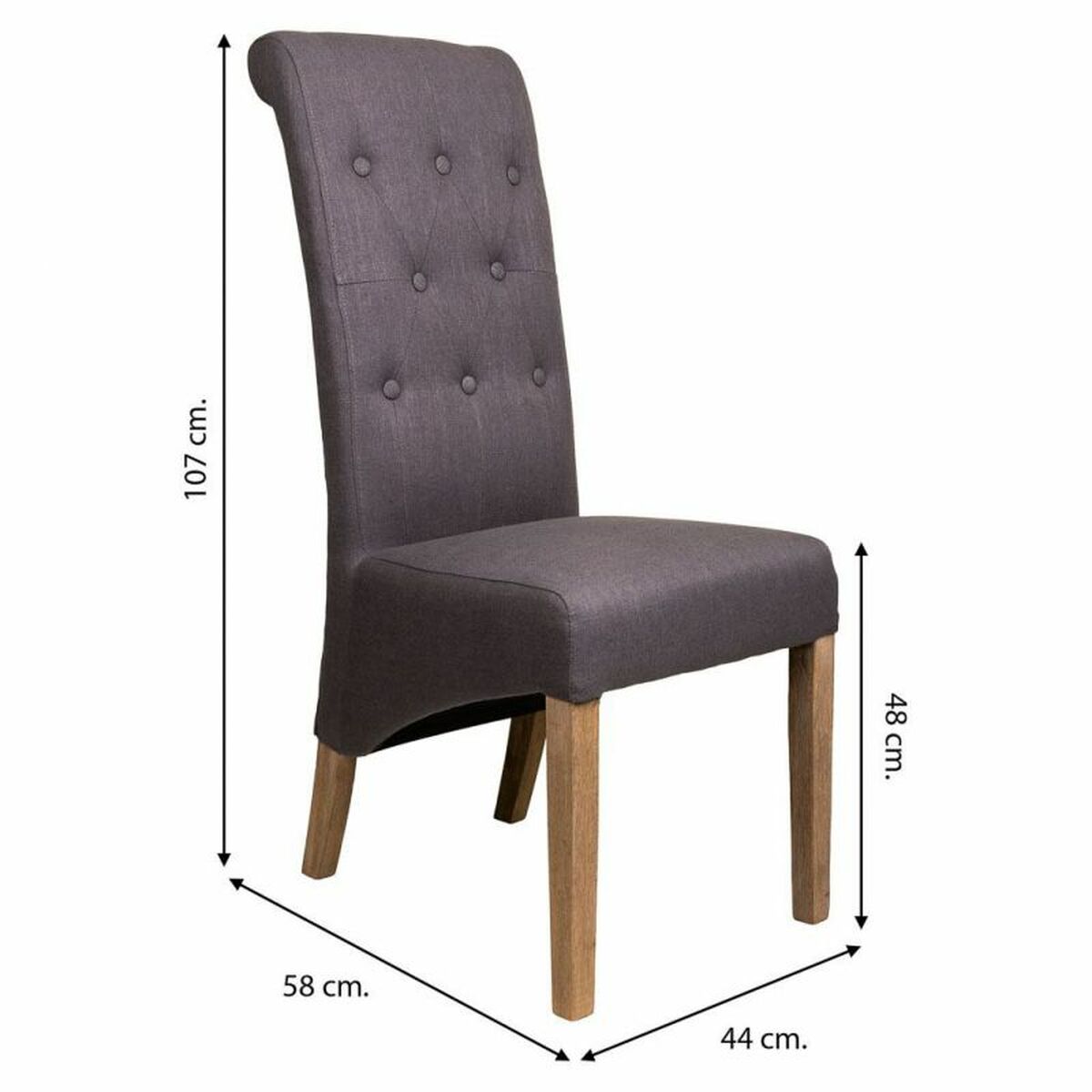 Matsalsstol Alexandra House Living Grå 58 x 107 x 44 cm - 5