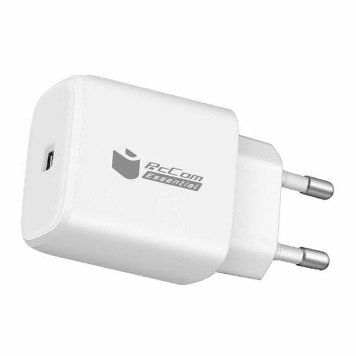 Väggladdare + USB-C kabel PcCom Vit 20 W - 2