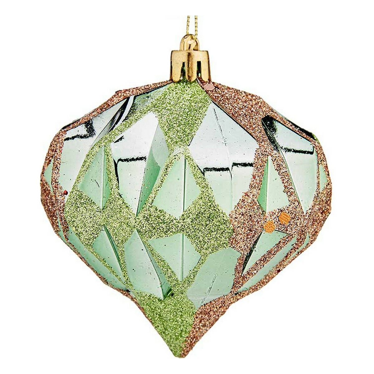 Julgranskulor Krist+ Grön Plast Diamant Ø 8 cm 6 antal