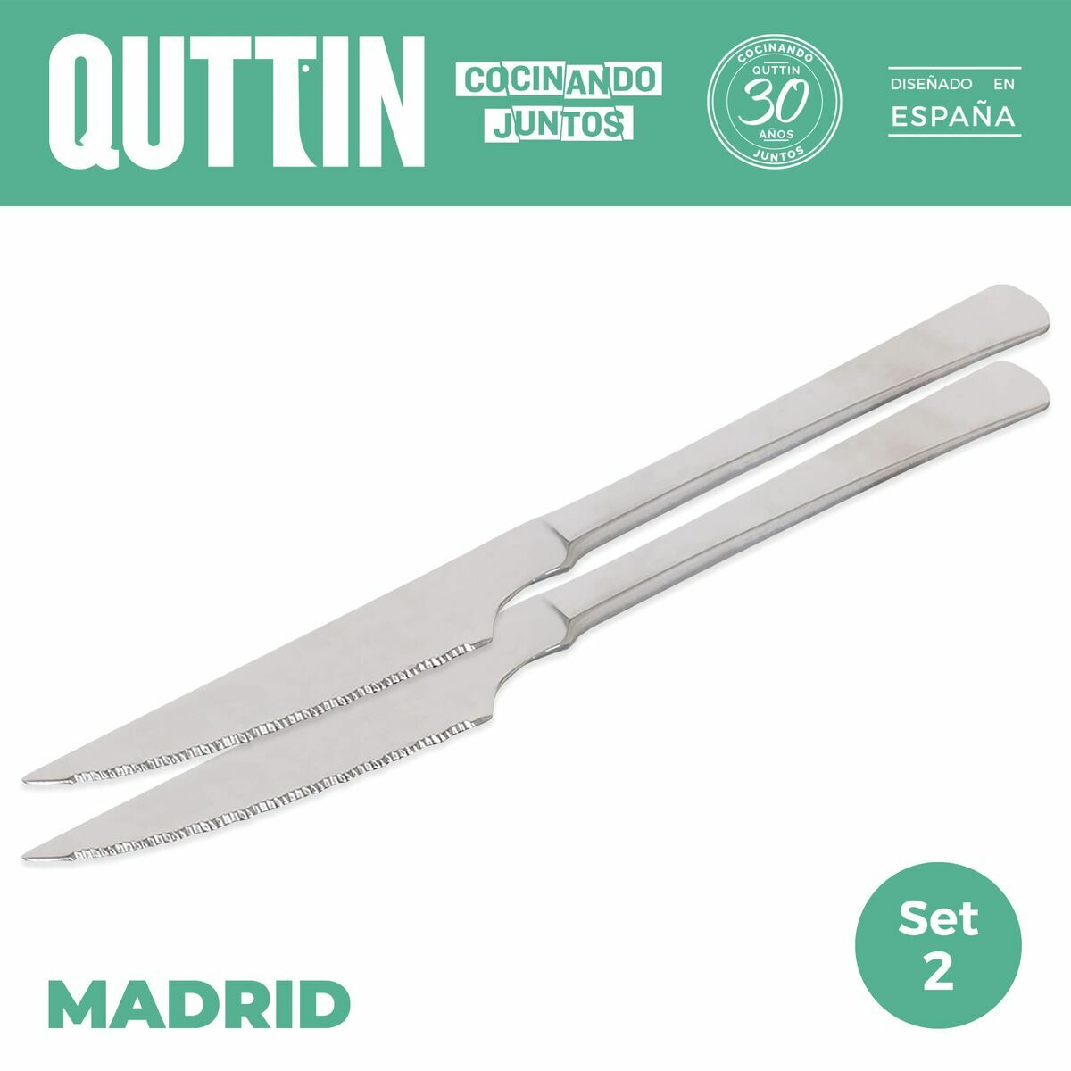 Set med köttknivar Madrid Quttin Madrid (21 cm) 2 Delar (12 antal) - 4
