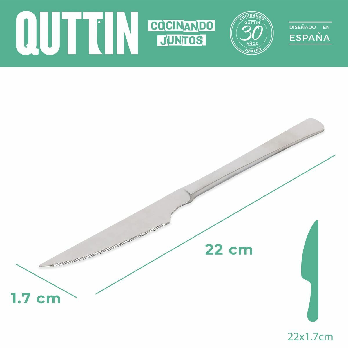 Set med köttknivar Madrid Quttin Madrid (21 cm) 2 Delar (12 antal) - 5