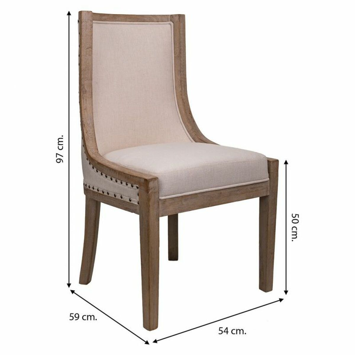Matsalsstol Alexandra House Living Kräm 59 x 97 x 54 cm - 5