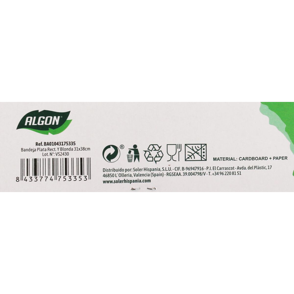 Snacksbricka Algon Silvrig Rektangulär (48 antal) - 7