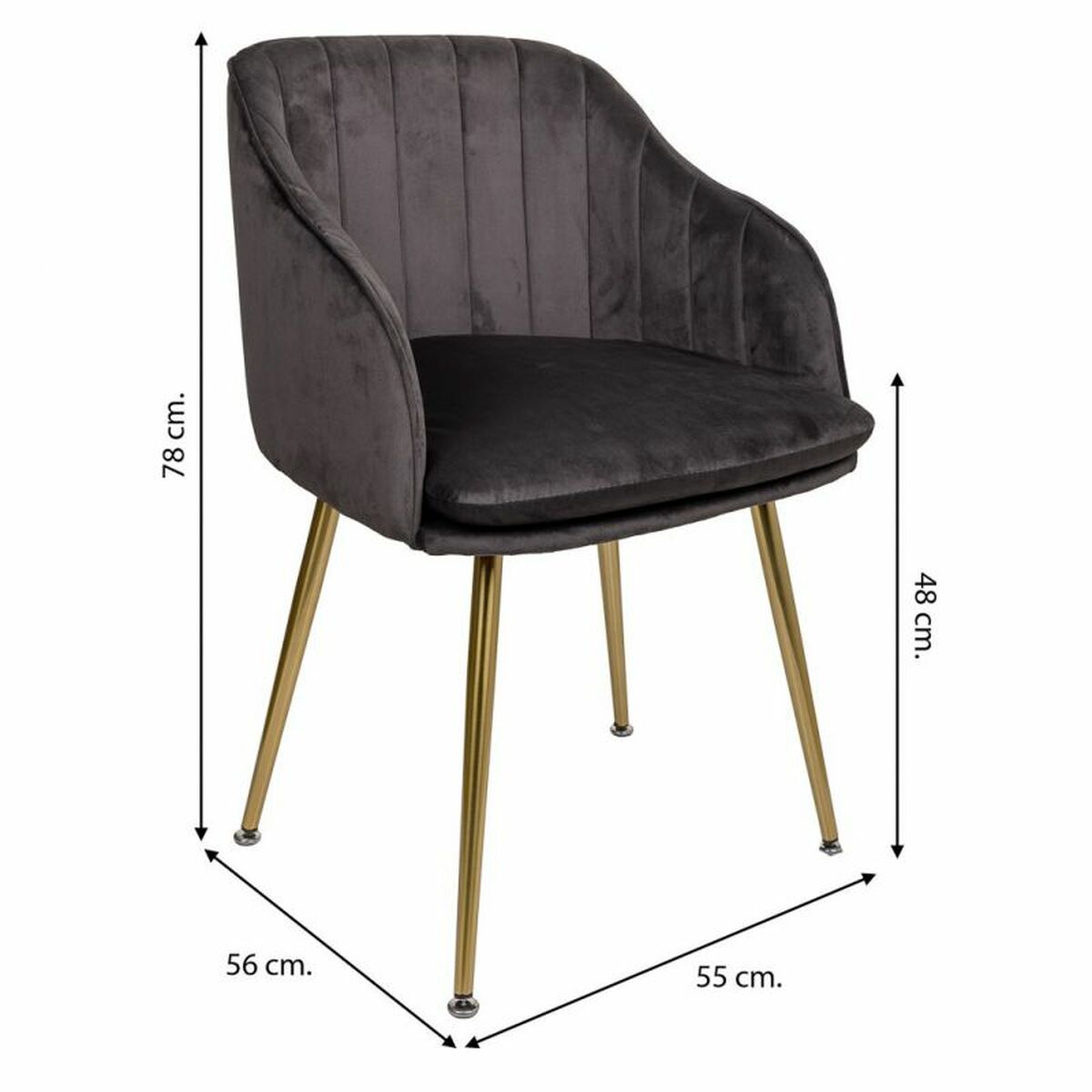 Matsalsstol Alexandra House Living Grå 56 x 78 x 55 cm - 6