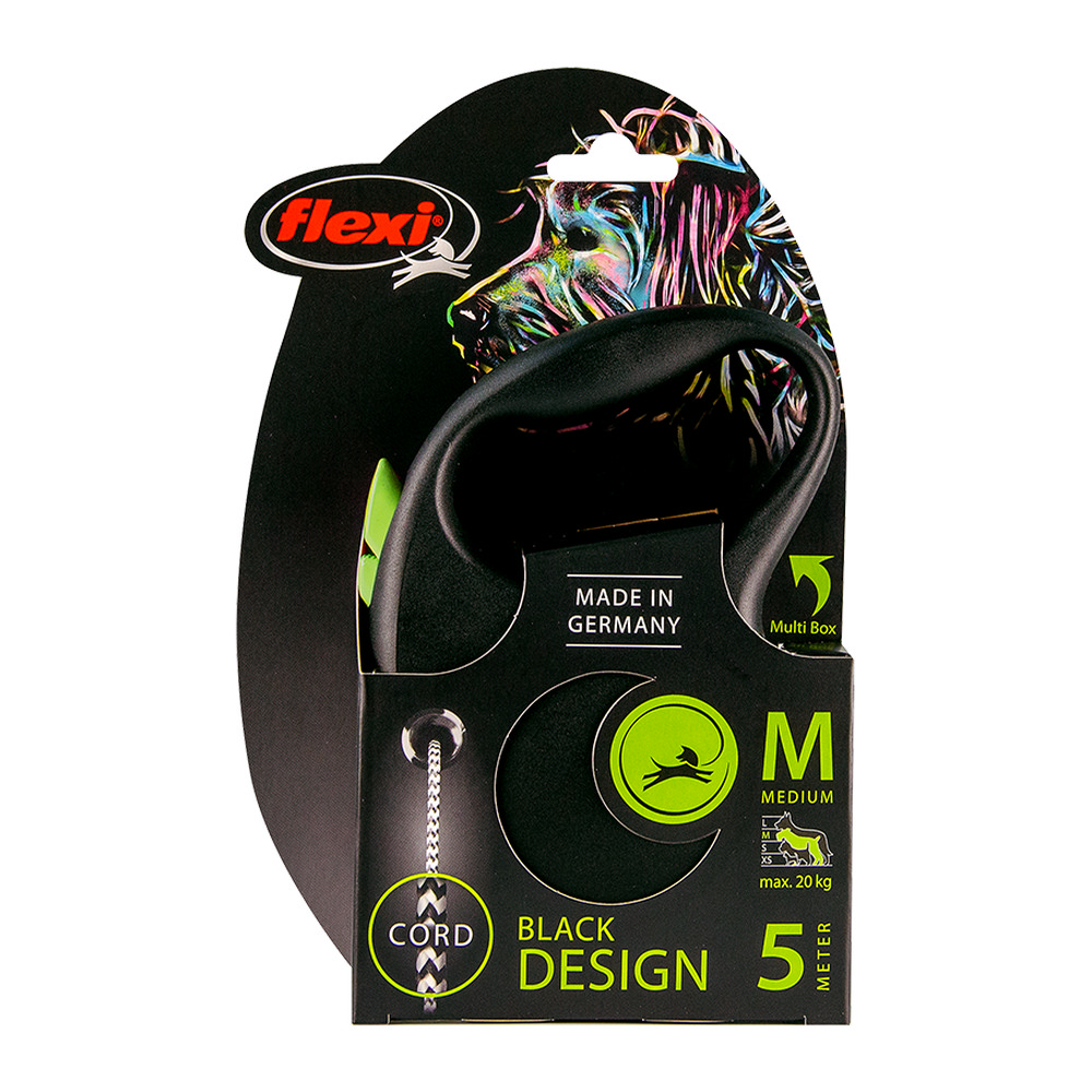 DoHundkoppel Flexi BLACK DESIGN 5 m Storlek S Grön - 3
