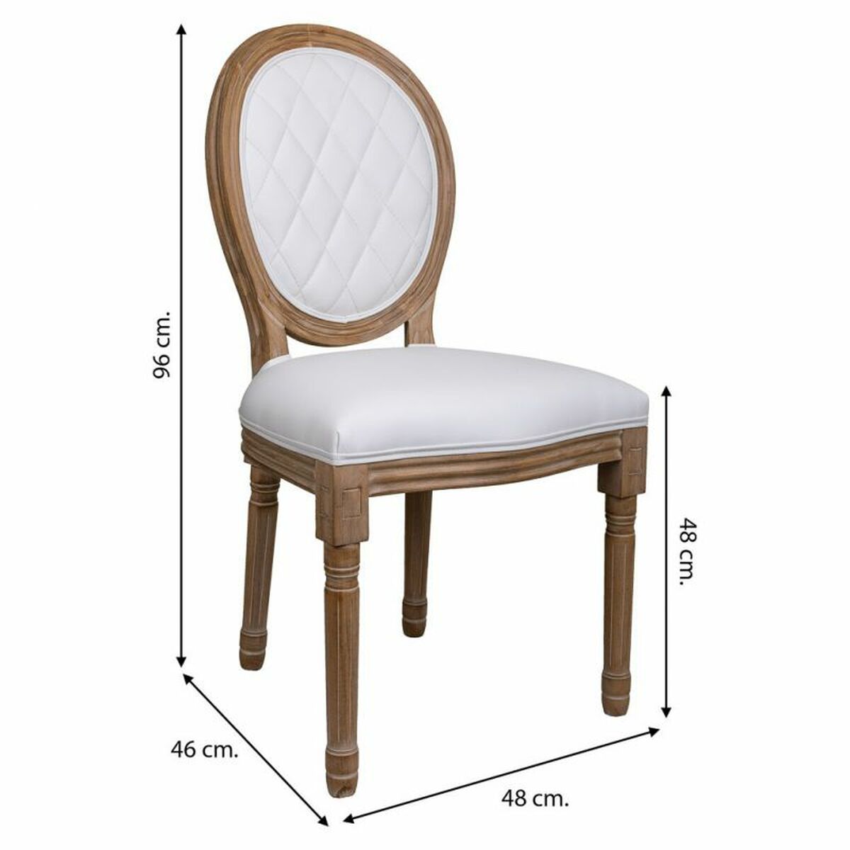 Matsalsstol Alexandra House Living Vit 46 x 96 x 48 cm - 5