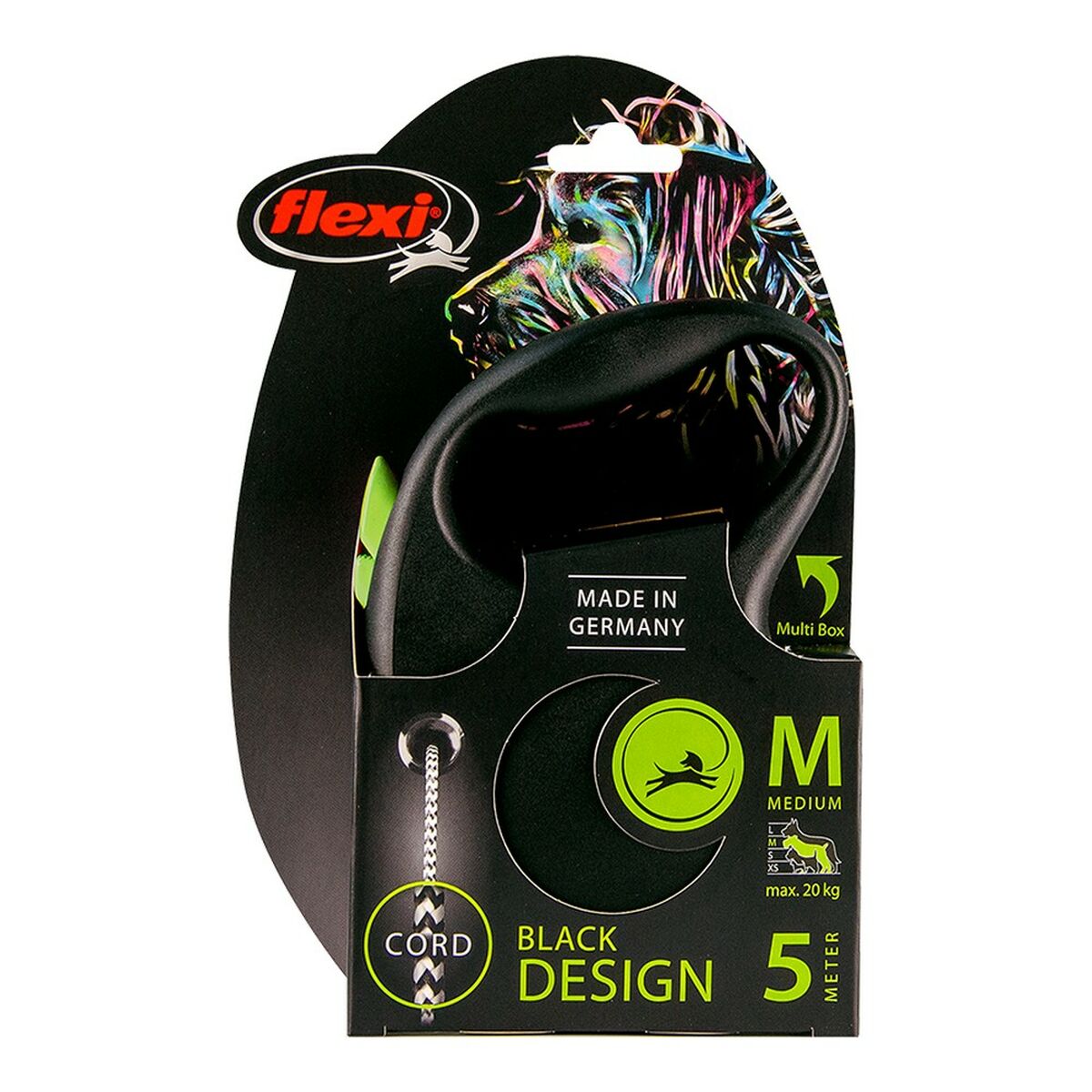 DoHundkoppel Flexi BLACK DESIGN 5 m Storlek M Grön - 6
