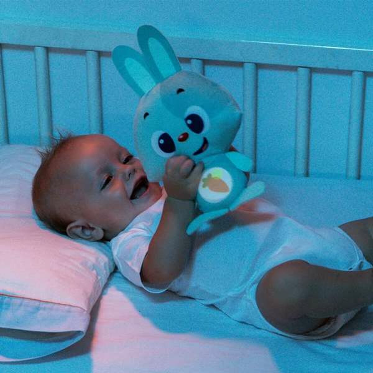 Mjukdjur med ljud Moltó Gusy luz Baby Bunny Turkos 7,5 cm - 3