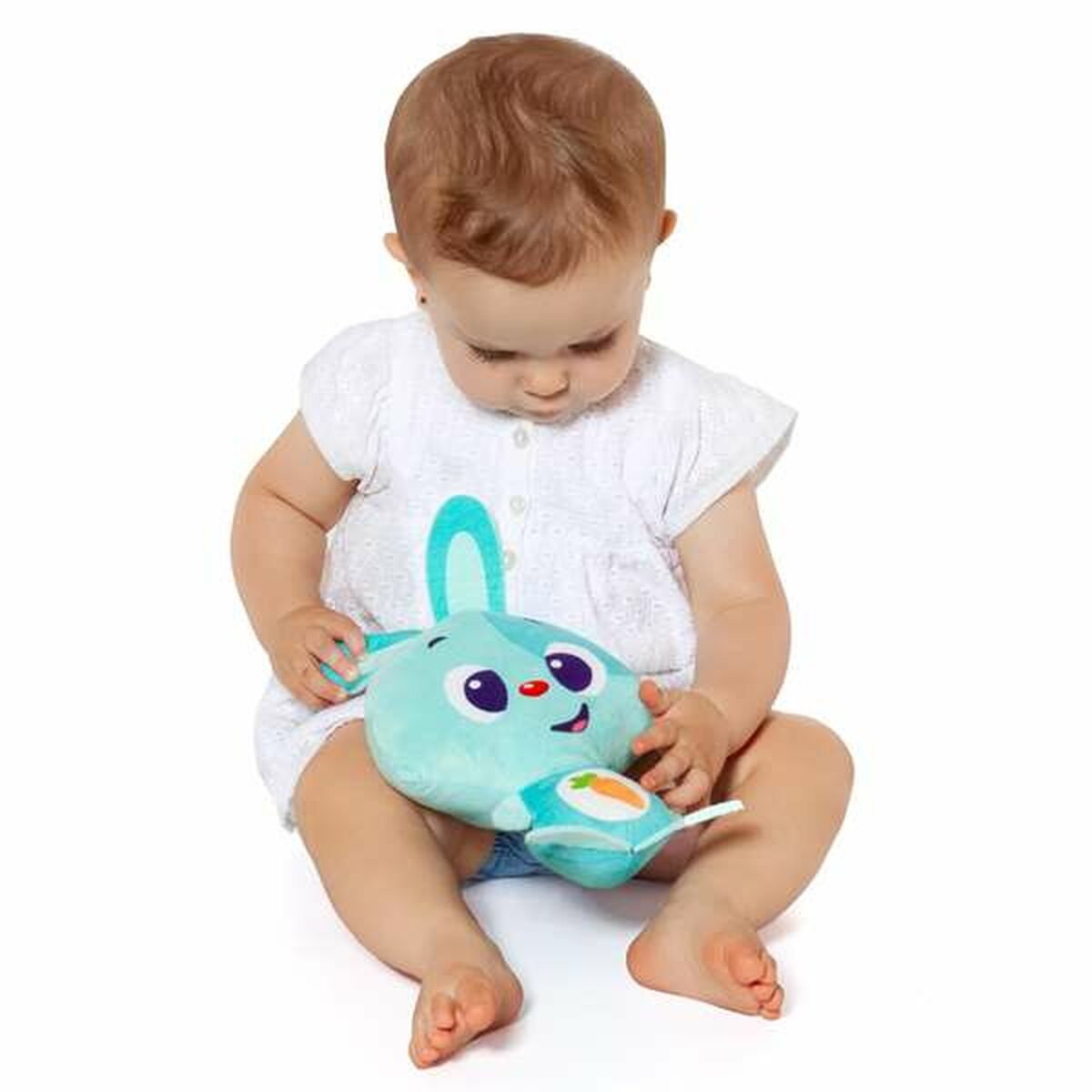 Mjukdjur med ljud Moltó Gusy luz Baby Bunny Turkos 7,5 cm - 6