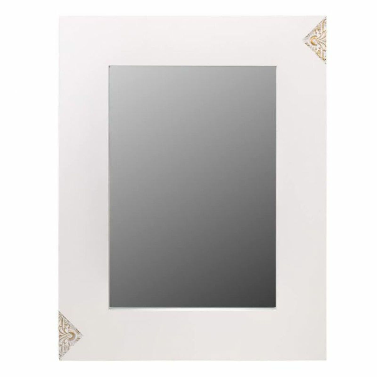 Väggspegel Alexandra House Living Vit Glas Trä MDF 2 x 90 x 70 cm - 3